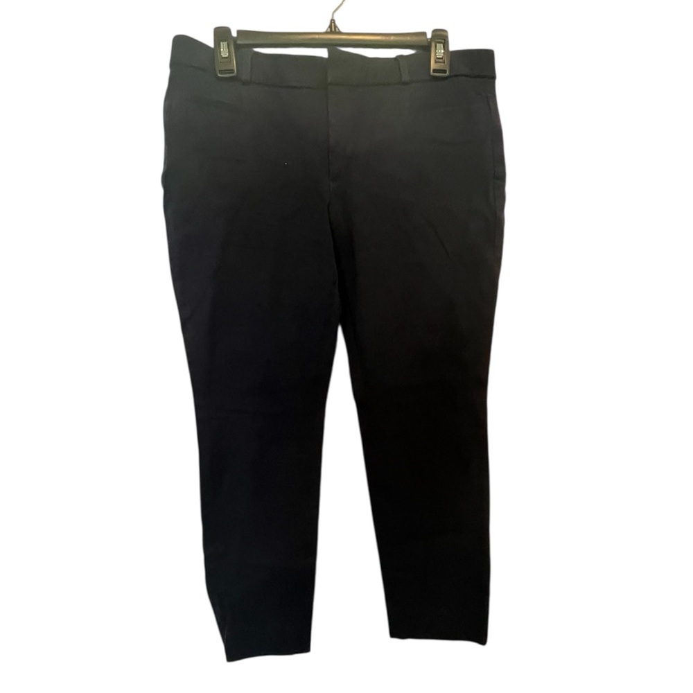 Banana Republic Sloan Fit Pants Ankle Cropped Decorative Pockets Navy Size 10